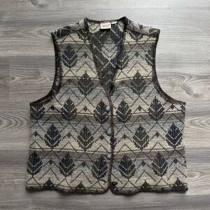 Vintage Woolrich Women's Vest Wool Blend Size Large Fair Isle USA